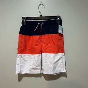 Cat & Jack Tricolor Swim Trunks - Navy, Orange, White
